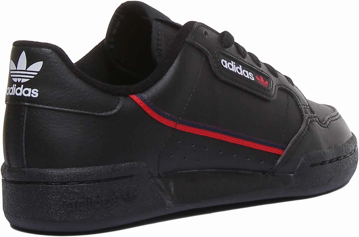 Adidas Continental 80J Leather Trainers In Black For Youth Shoes Adidas
