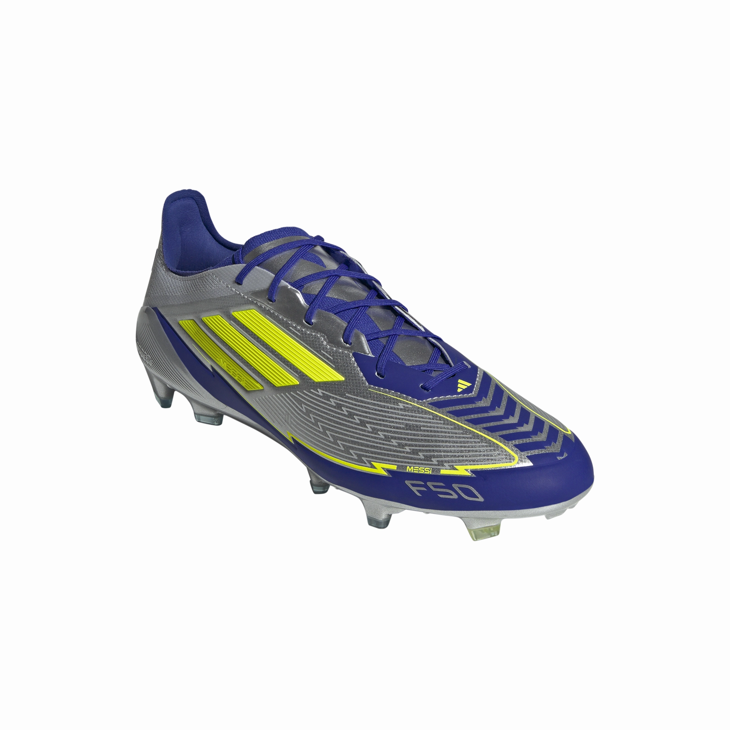 adidas F50 League MESSI FG/MG Junior - Silver / Blue / Neon