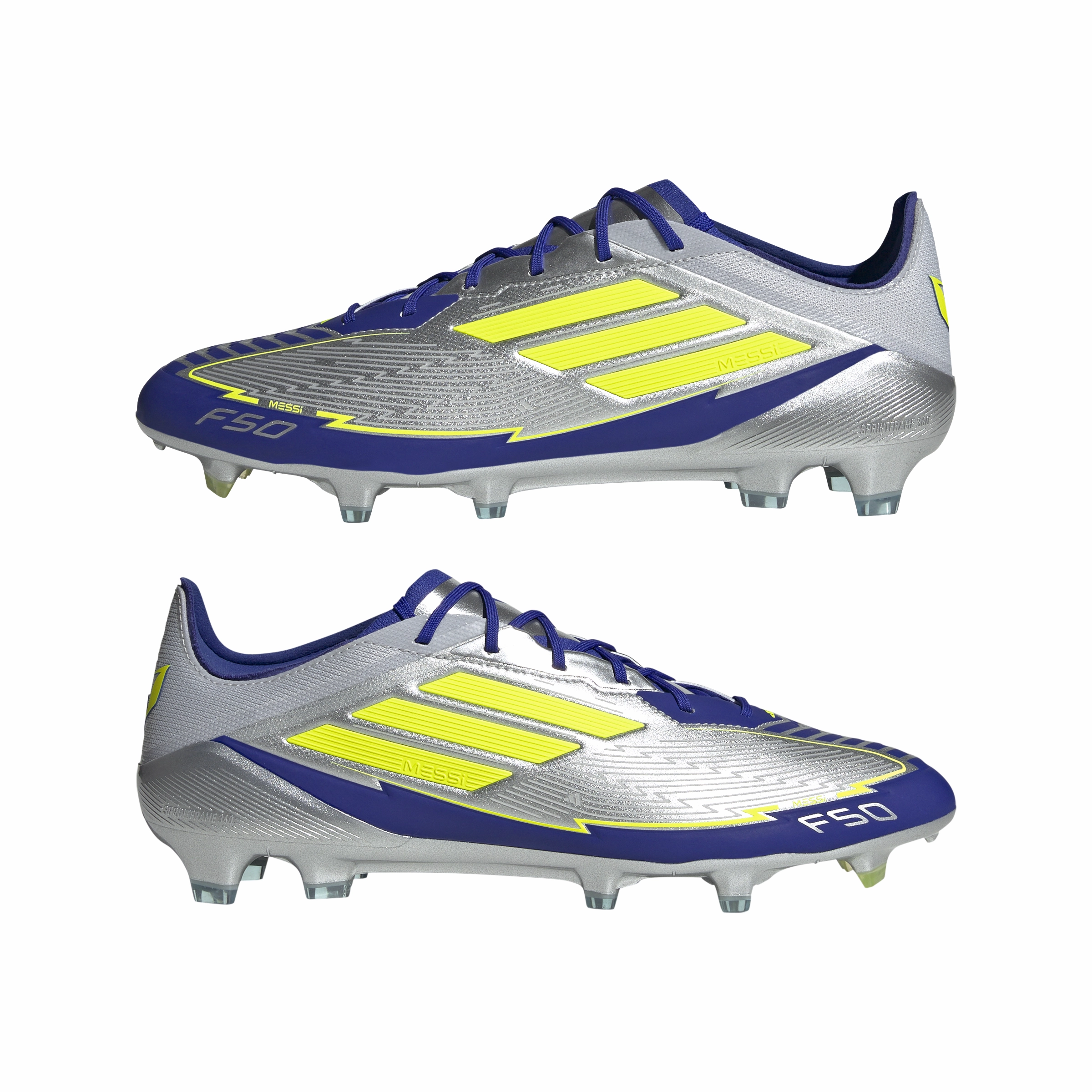adidas F50 League MESSI FG/MG Junior - Silver / Blue / Neon