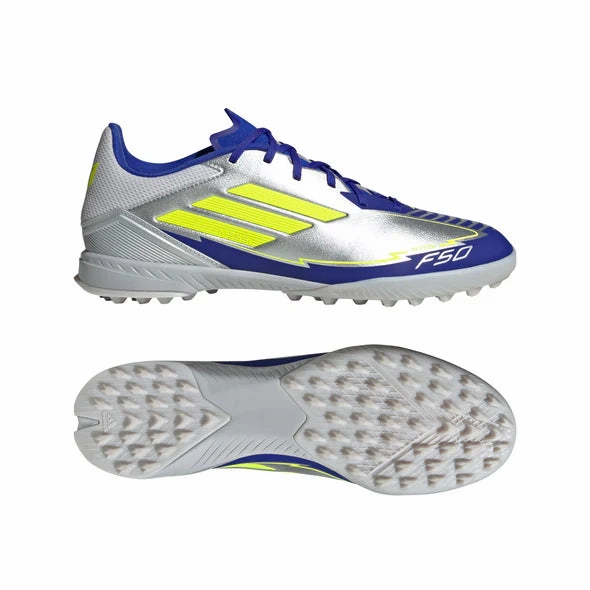 adidas F50 League MESSI TF Turf Junior - Silver / Blue / Neon