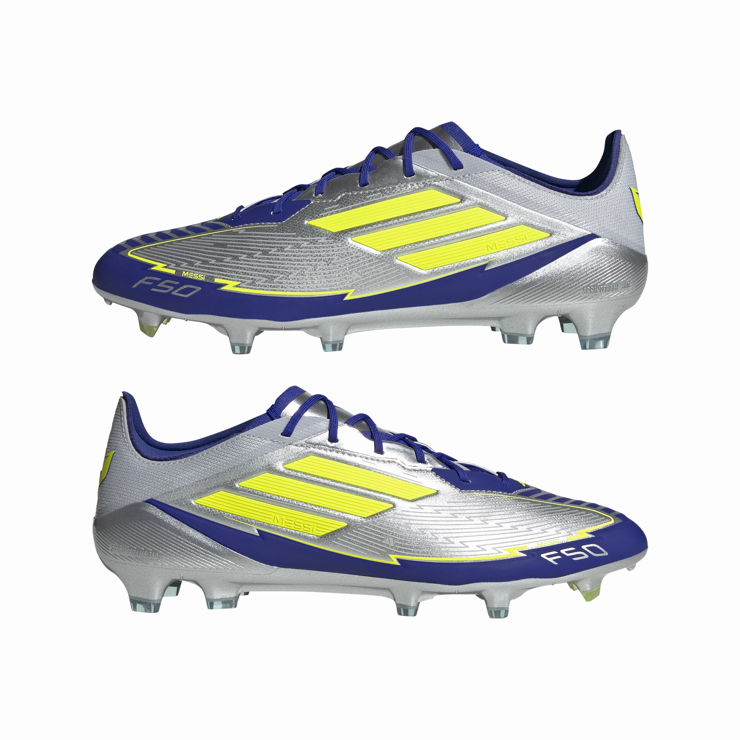 adidas F50 Messi Elite FG Firm Ground - Silver / Blue/ Neon