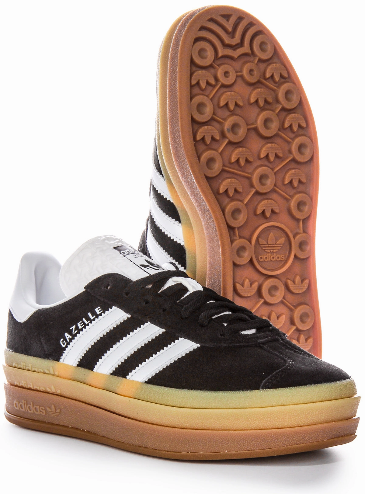 Adidas Gazelle Bold W Black White Gum Trainers Shoes Adidas