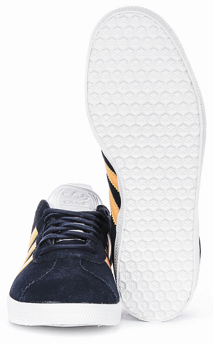 Adidas Gazelle In Navy Yellow Shoes Adidas