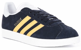 Adidas Gazelle In Navy Yellow Shoes Adidas