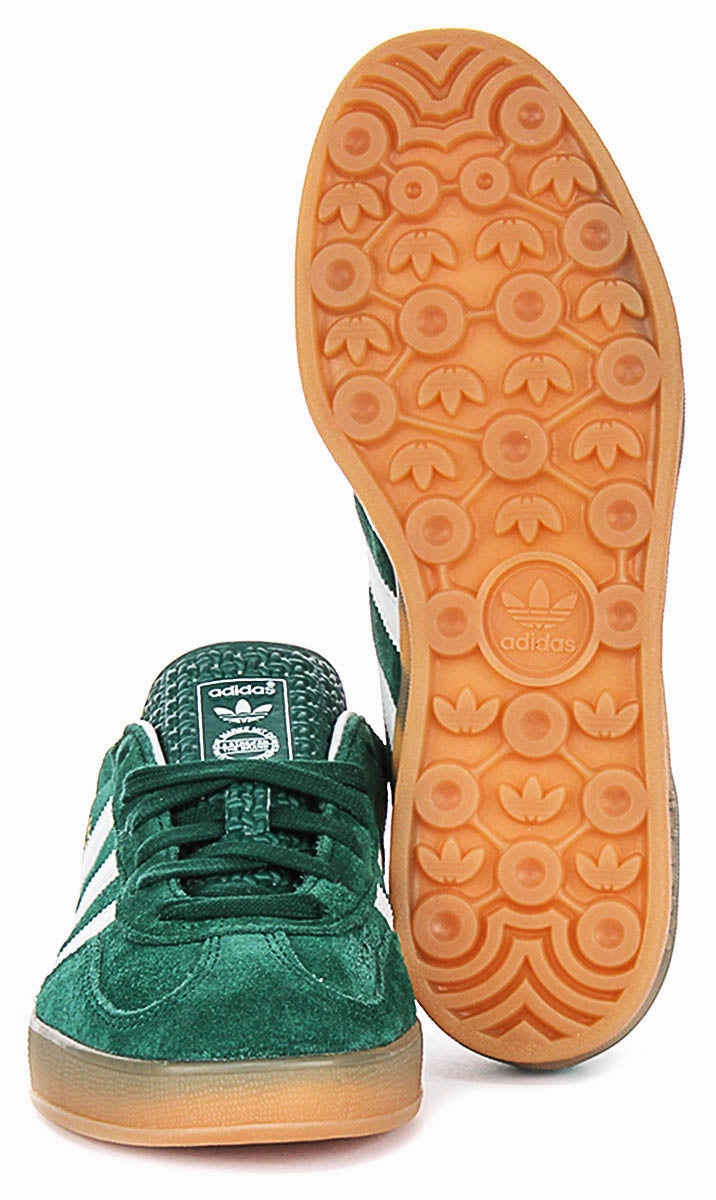 Adidas Gazelle Indoor In Green Gum Sole Shoes Adidas