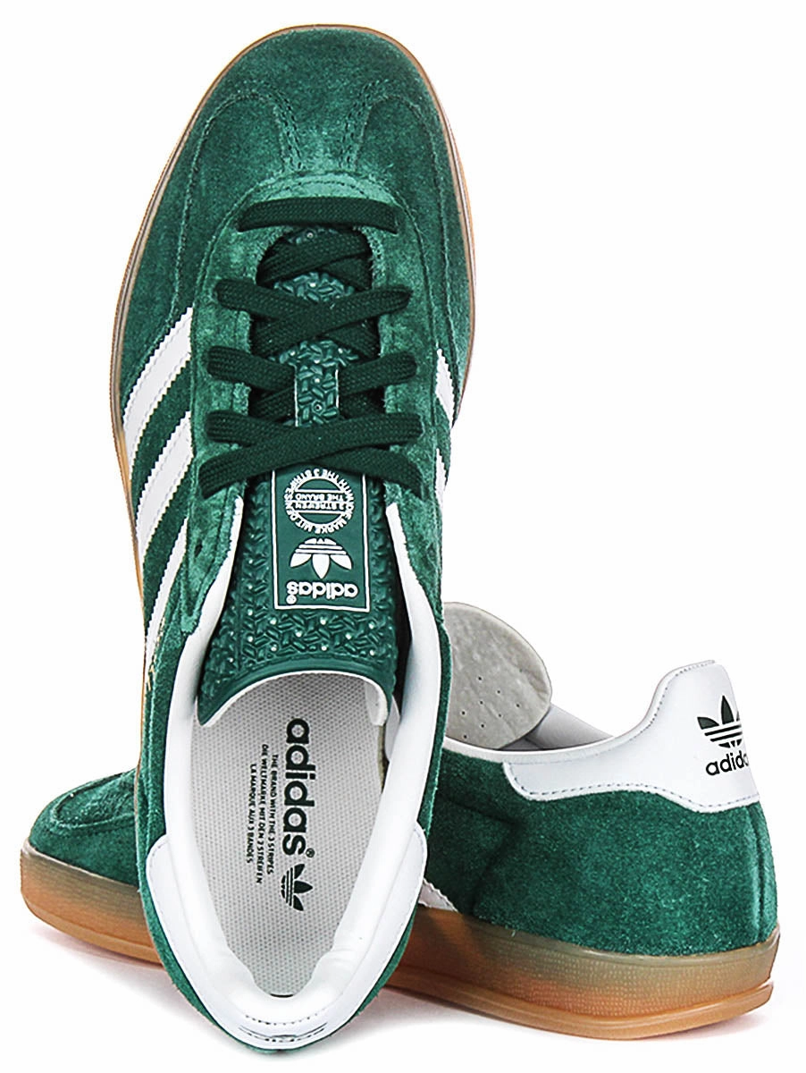 Adidas Gazelle Indoor In Green Gum Sole Shoes Adidas