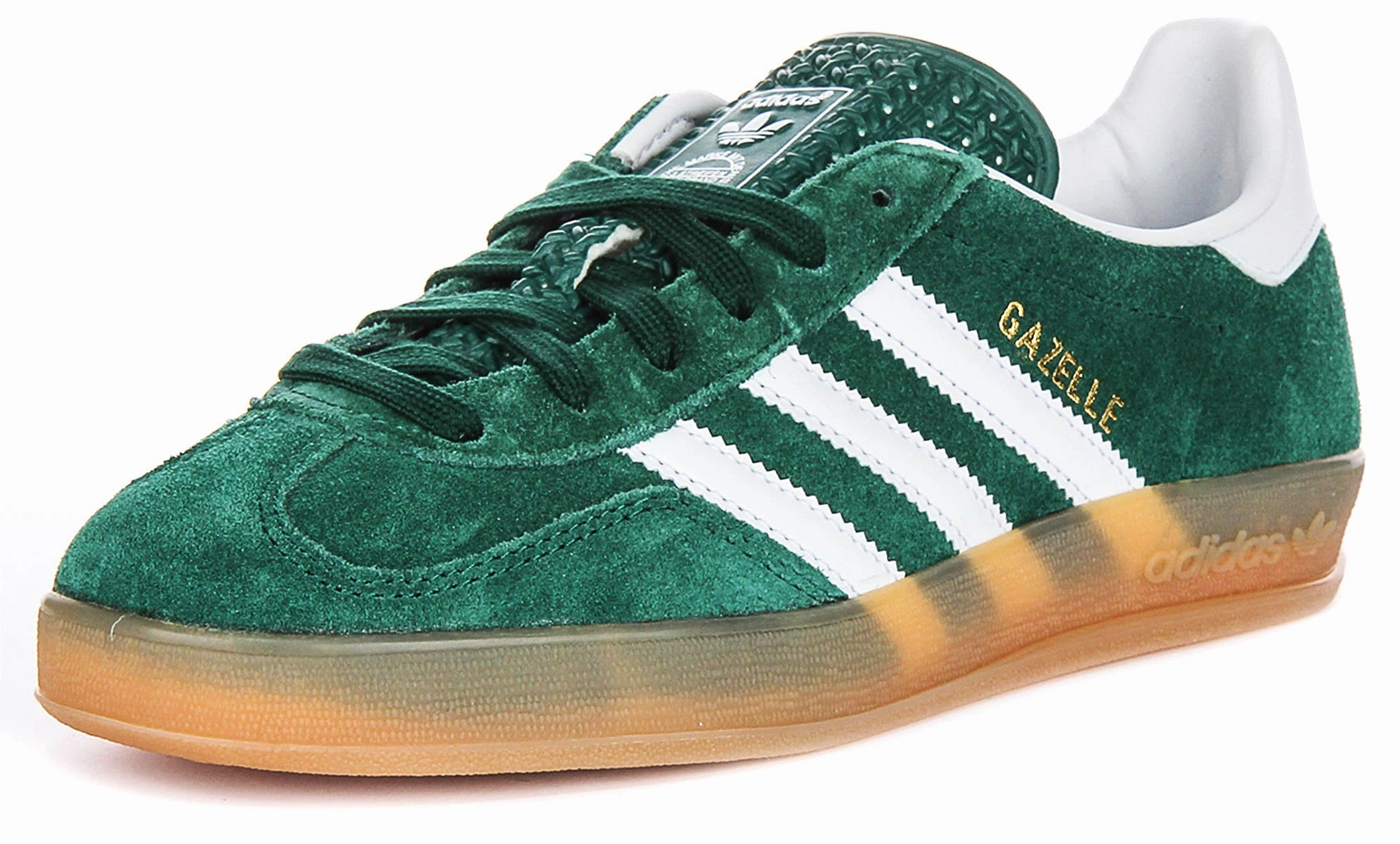 Adidas Gazelle Indoor In Green Gum Sole Shoes Adidas