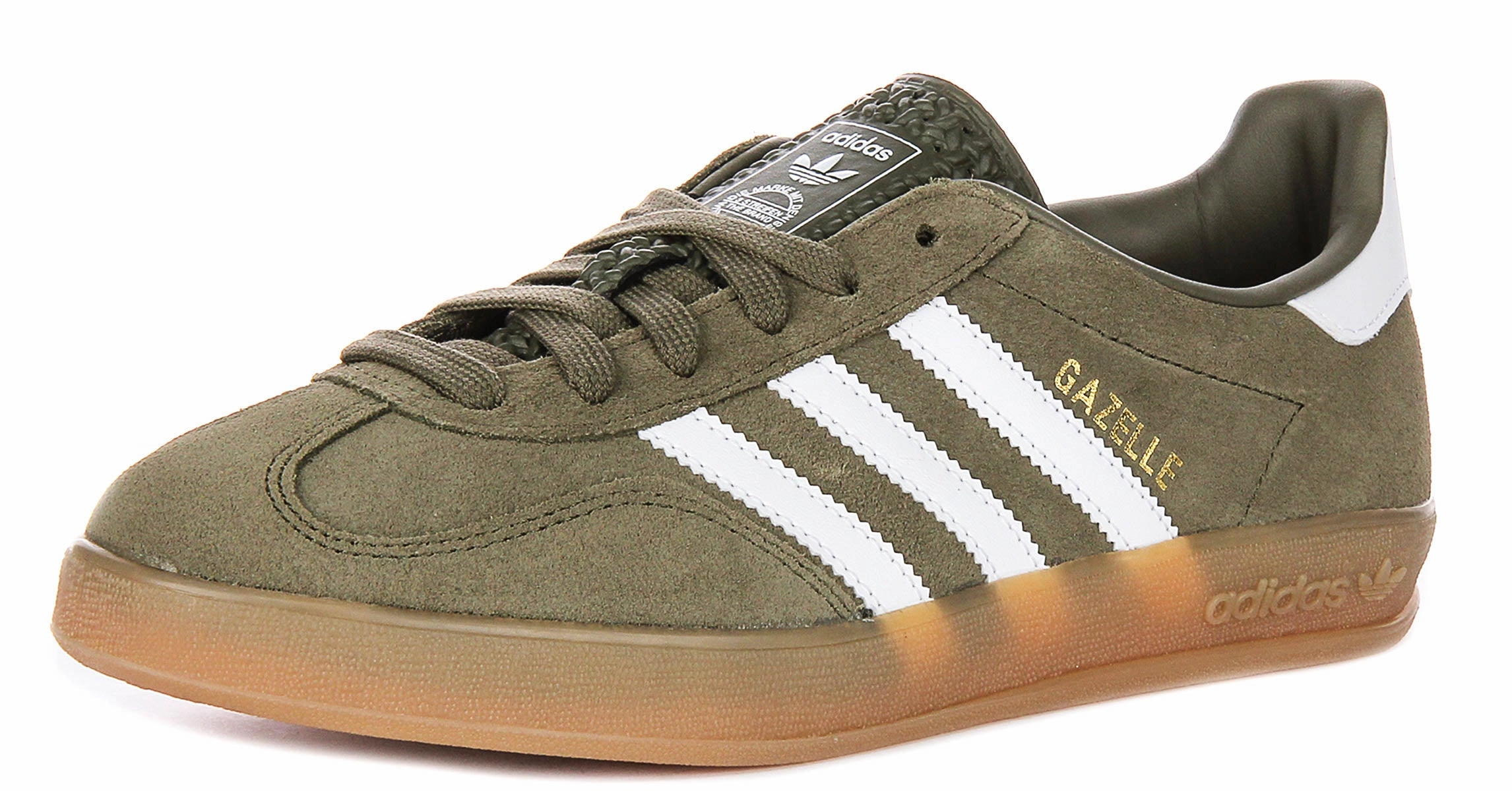 Adidas Gazelle Indoor In Olive White Shoes Adidas