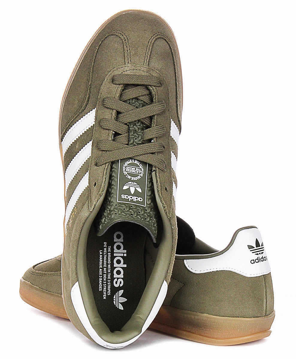 Adidas Gazelle Indoor In Olive White Shoes Adidas