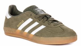 Adidas Gazelle Indoor In Olive White Shoes Adidas