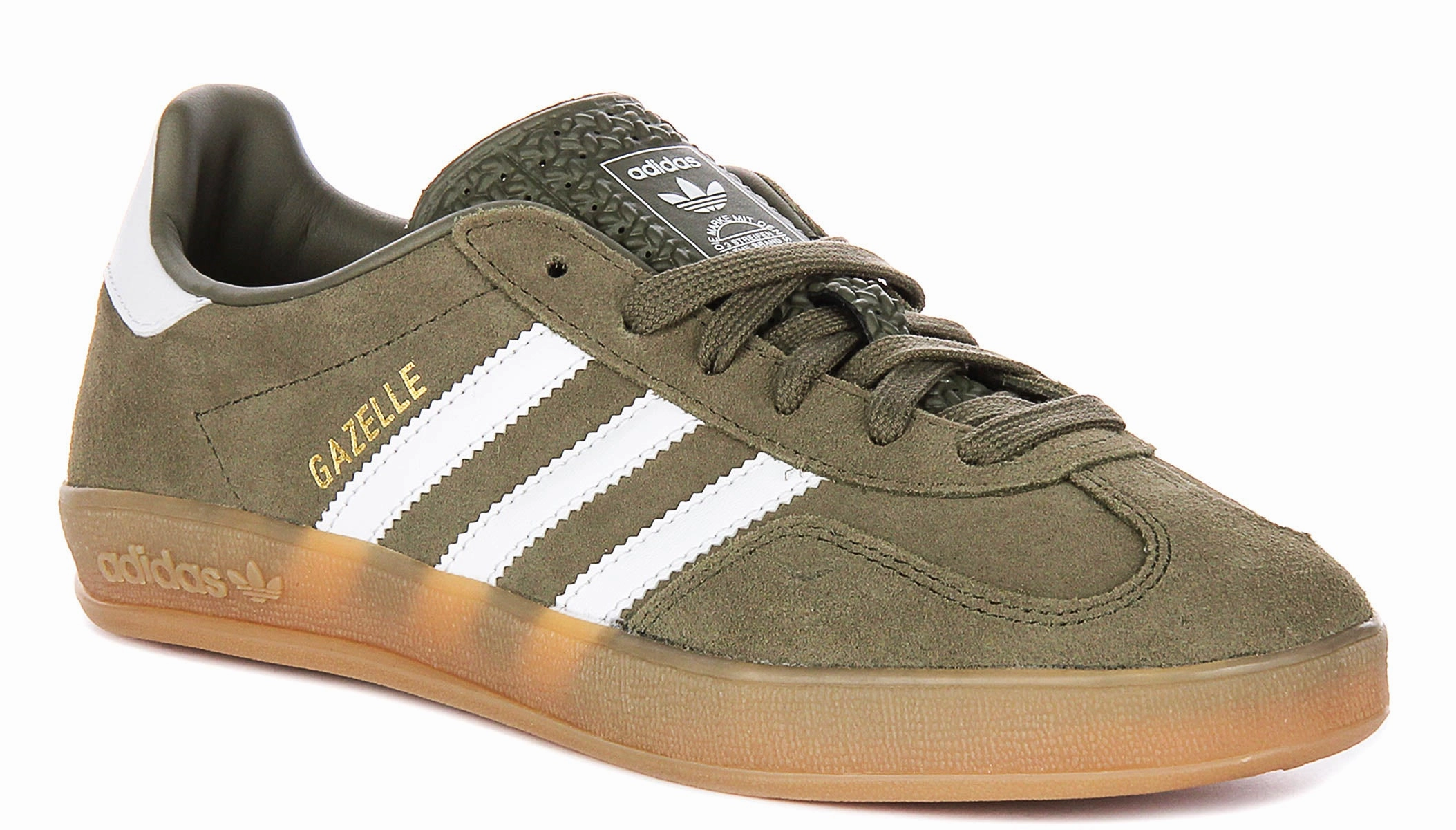 Adidas Gazelle Indoor In Olive White Shoes Adidas
