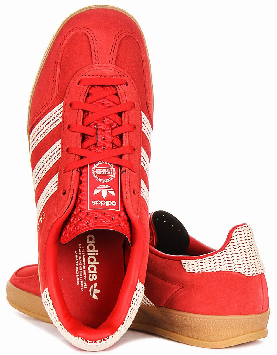 Adidas Gazelle Indoor In Red White For Women Shoes Adidas