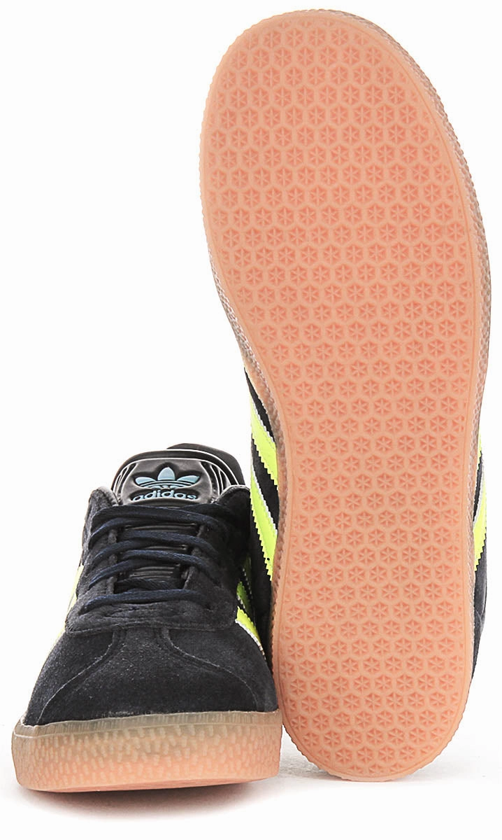 Adidas Gazelle J In Navy Yellow For Youth Shoes Adidas