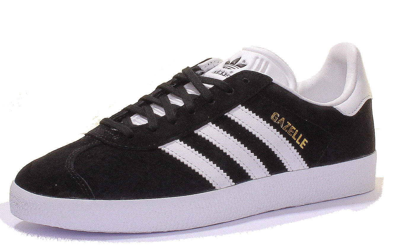 Adidas Gazelle Suede Leather Trainers In Black White Shoes Adidas