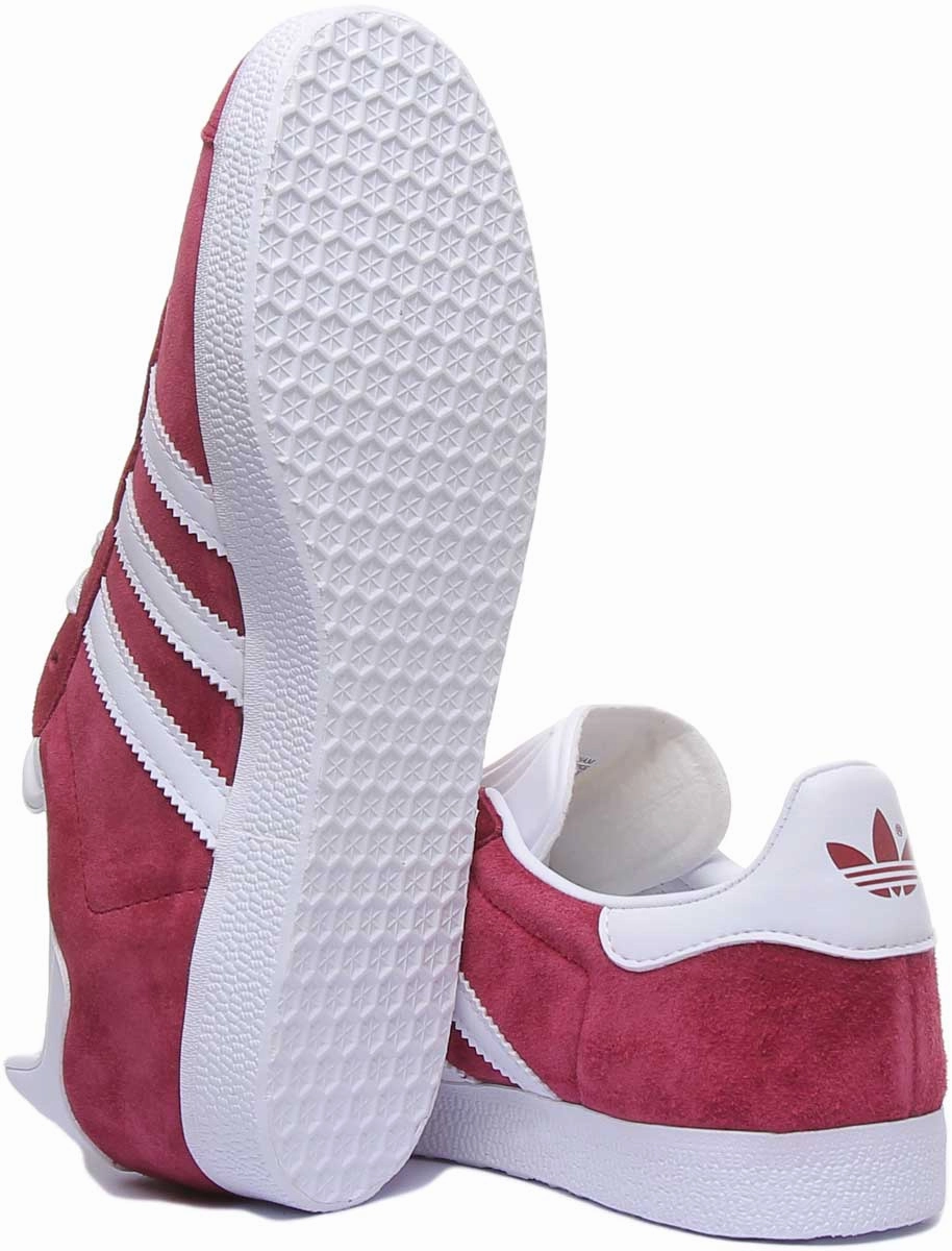 Adidas Gazelle Suede Leather Trainers In Maroon For Men Shoes Adidas