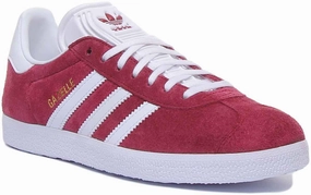 Adidas Gazelle Suede Leather Trainers In Maroon For Men Shoes Adidas