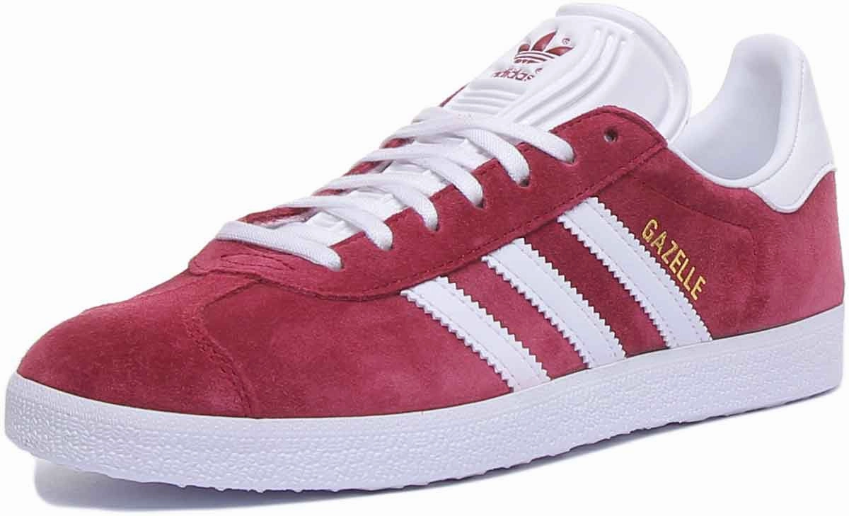 Adidas Gazelle Suede Leather Trainers In Maroon For Men Shoes Adidas