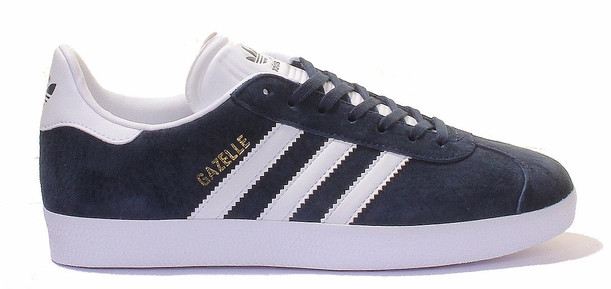 Adidas Gazelle Suede Leather Trainers In Navy White Shoes Adidas