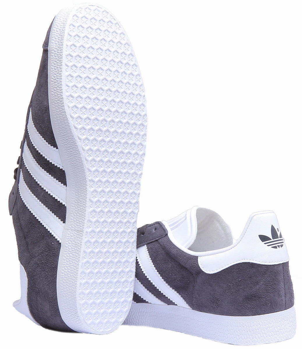 Adidas Gazelle Suede Trainers In Grey White Shoes Adidas