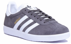 Adidas Gazelle Suede Trainers In Grey White Shoes Adidas