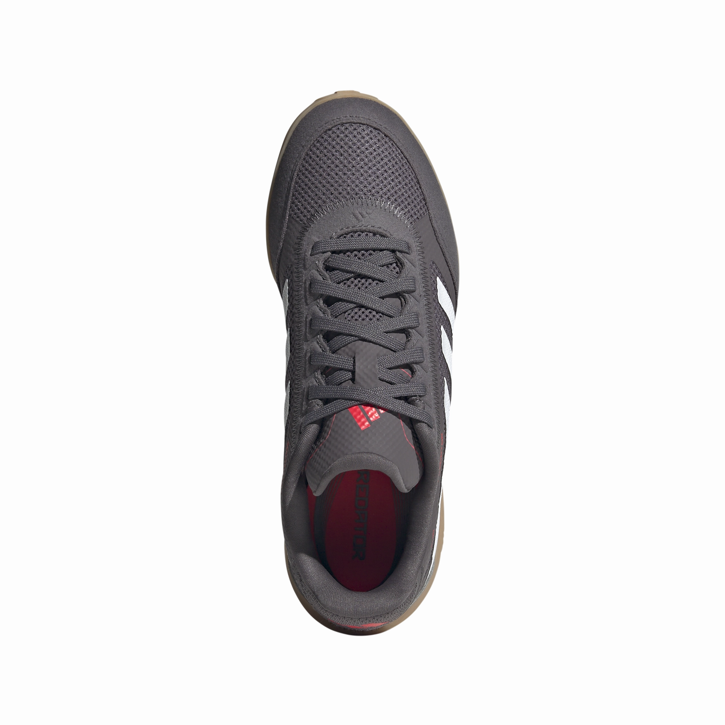 adidas Junior Predator League IN Indoor Soccer Shoes - grey strata/ftwr white/lucid red