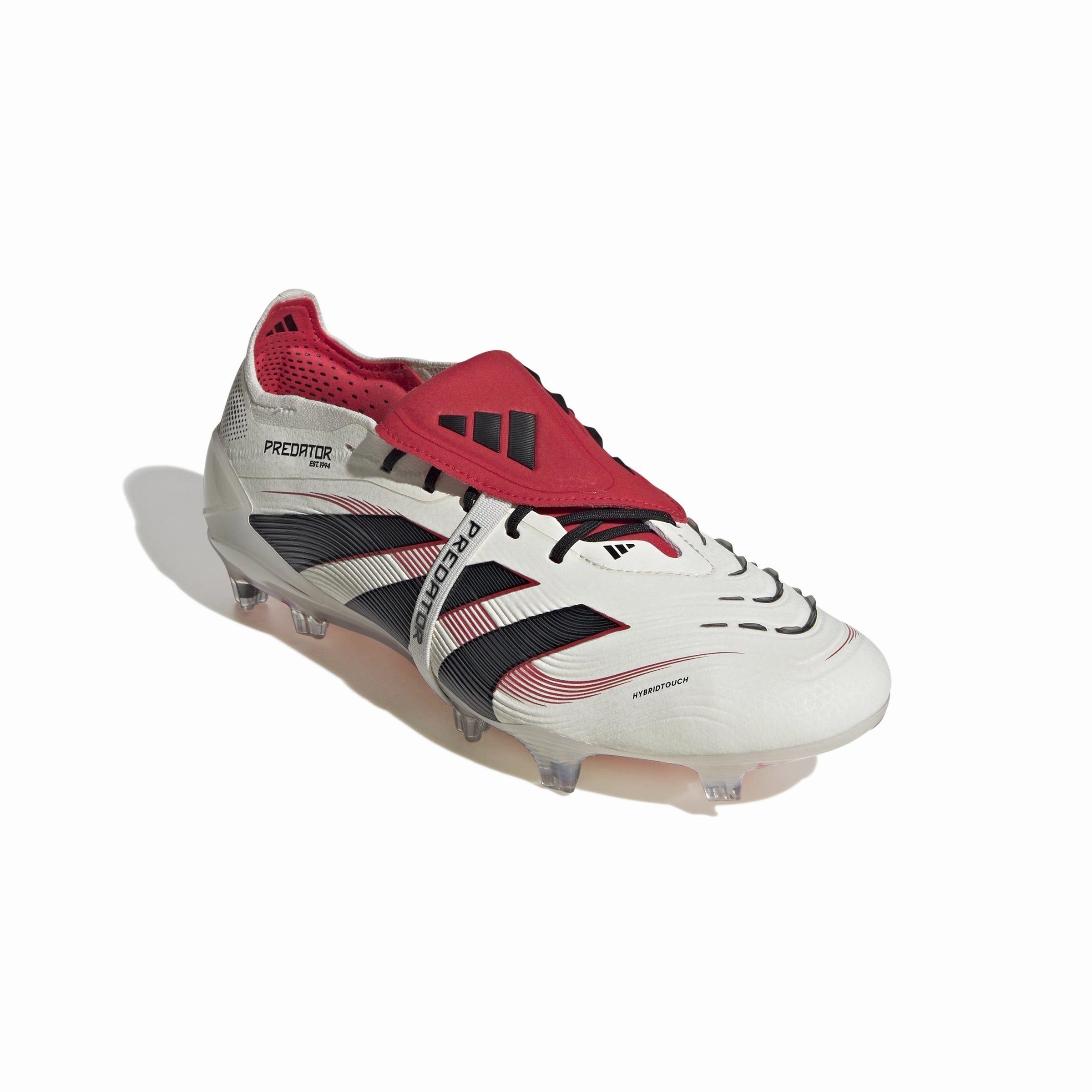 adidas Predator Elite Fold Tounge FG Firm Ground Soccer Cleat - Off White/Core Black/Pure Ruby