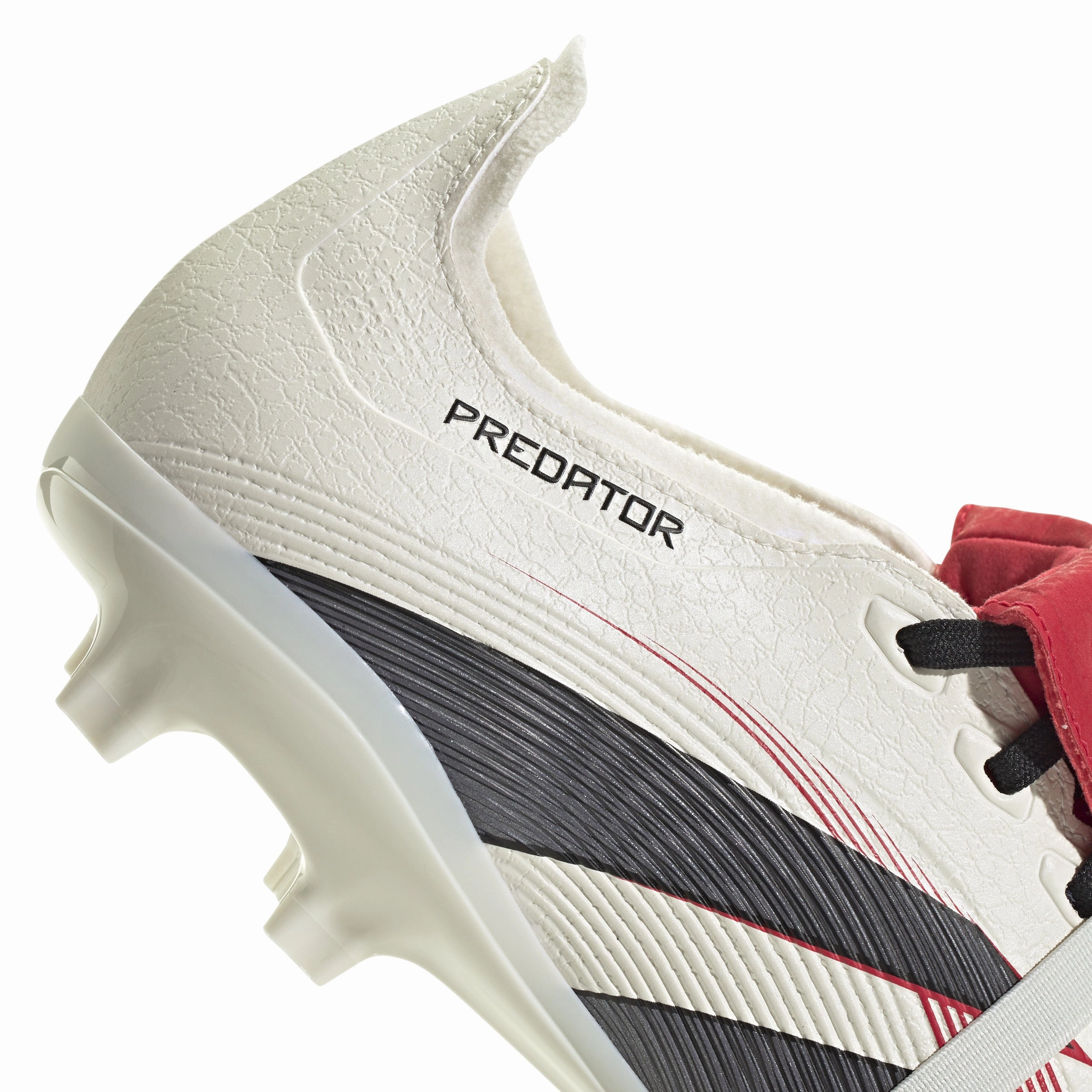 adidas Predator League Fold tongue FG/MG Soccer Cleat - Off White/Core Black/Pure Ruby