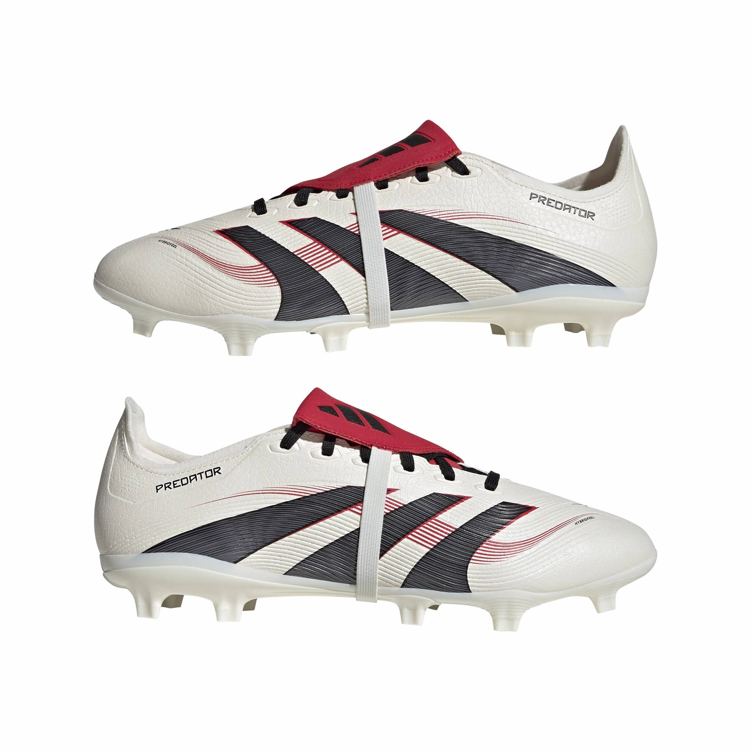 adidas Predator League Fold tongue FG/MG Soccer Cleat - Off White/Core Black/Pure Ruby