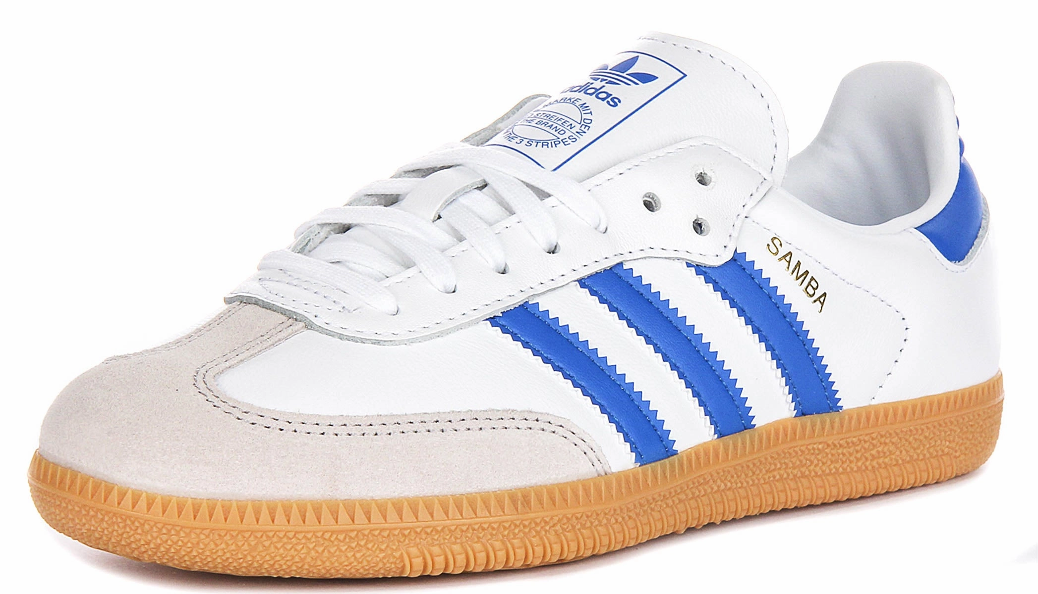 Adidas Samba OG In White Blue For Youth Shoes Adidas