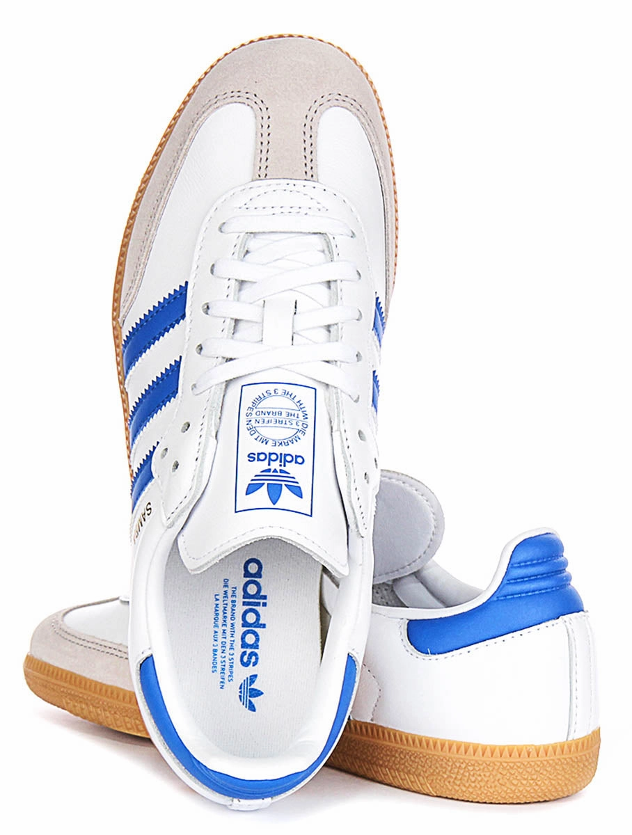 Adidas Samba OG In White Blue For Youth Shoes Adidas