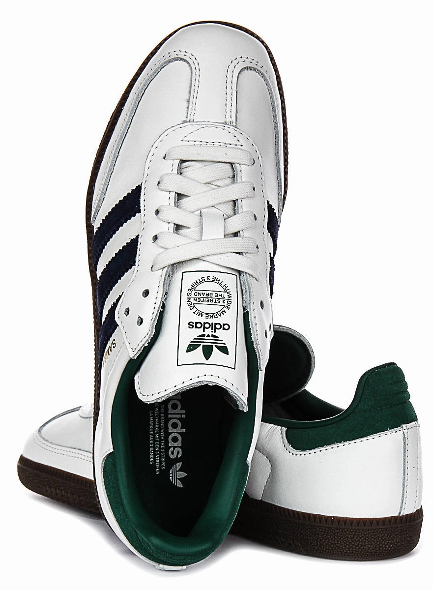 Adidas Samba OG In White Navy Green for Women Shoes Adidas