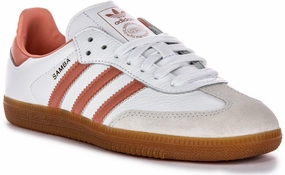 Adidas Samba OG In White Pink For Women Shoes Adidas