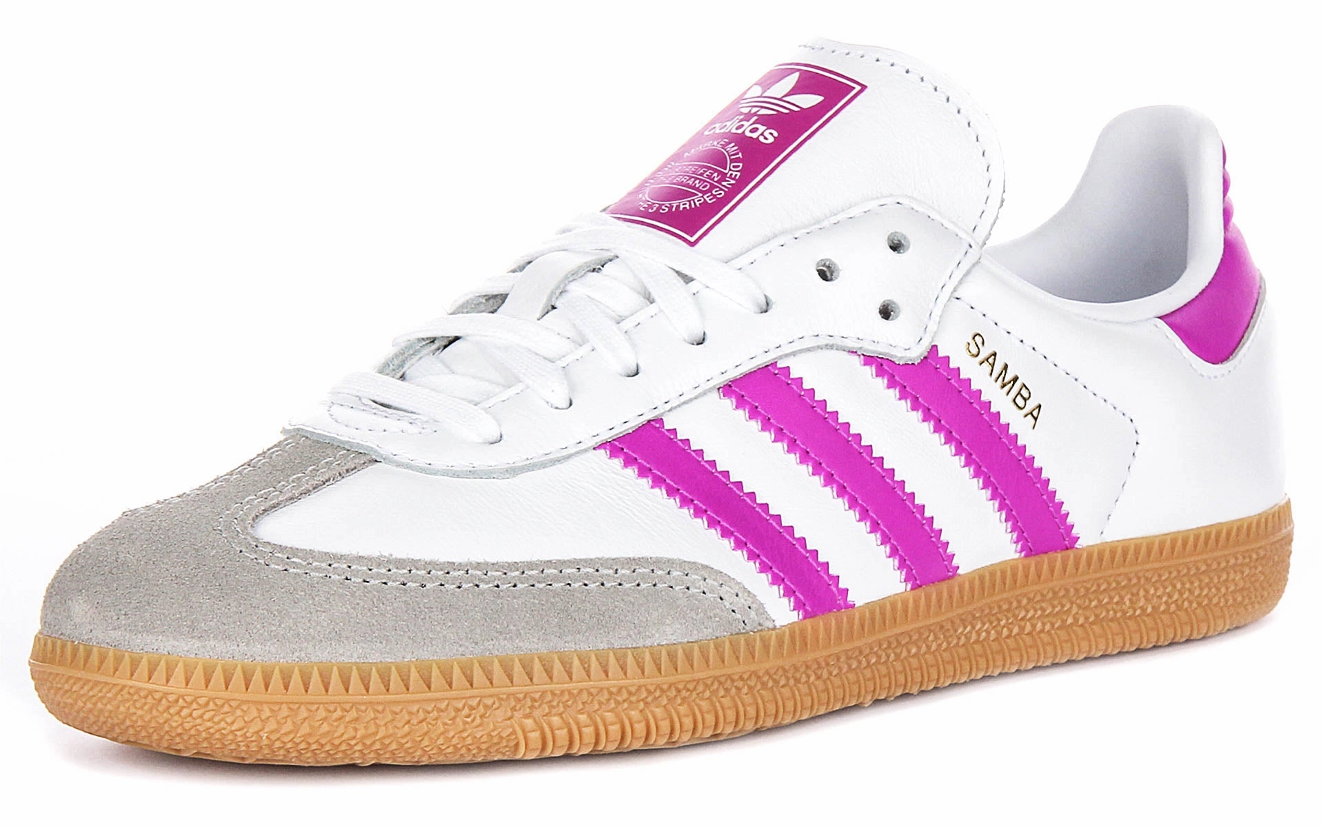 Adidas Samba OG J In White Purple For Youth Shoes Adidas