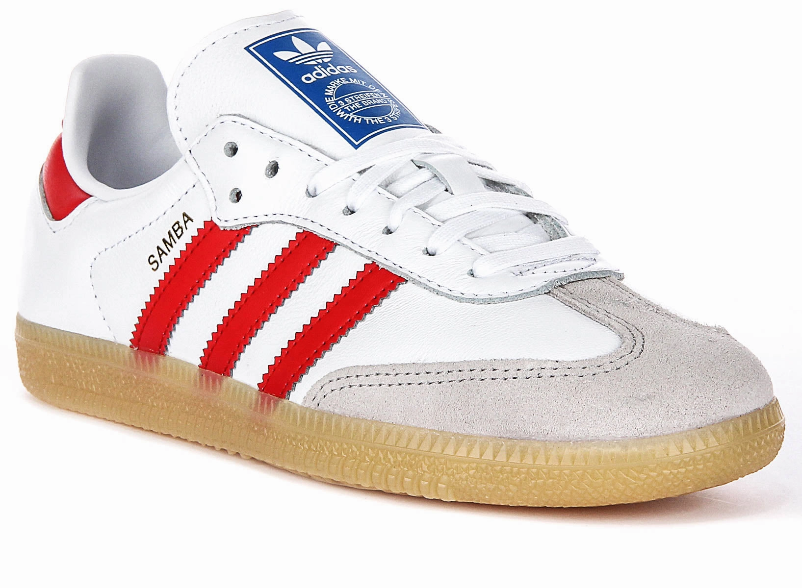 Adidas Samba OG J In White Red For Youth Shoes Adidas