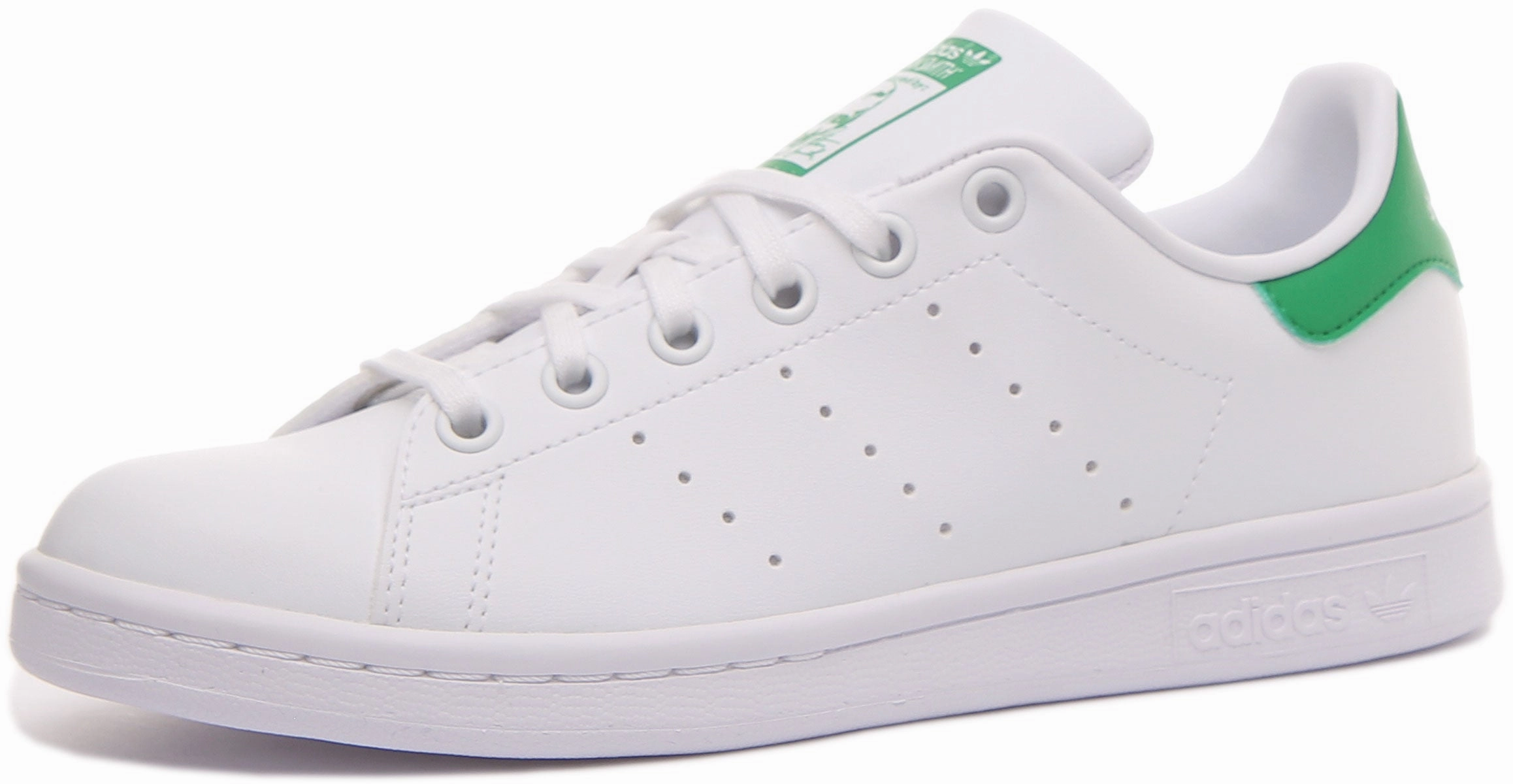 Adidas Stan Smith J In White Green For Junior Shoes Adidas