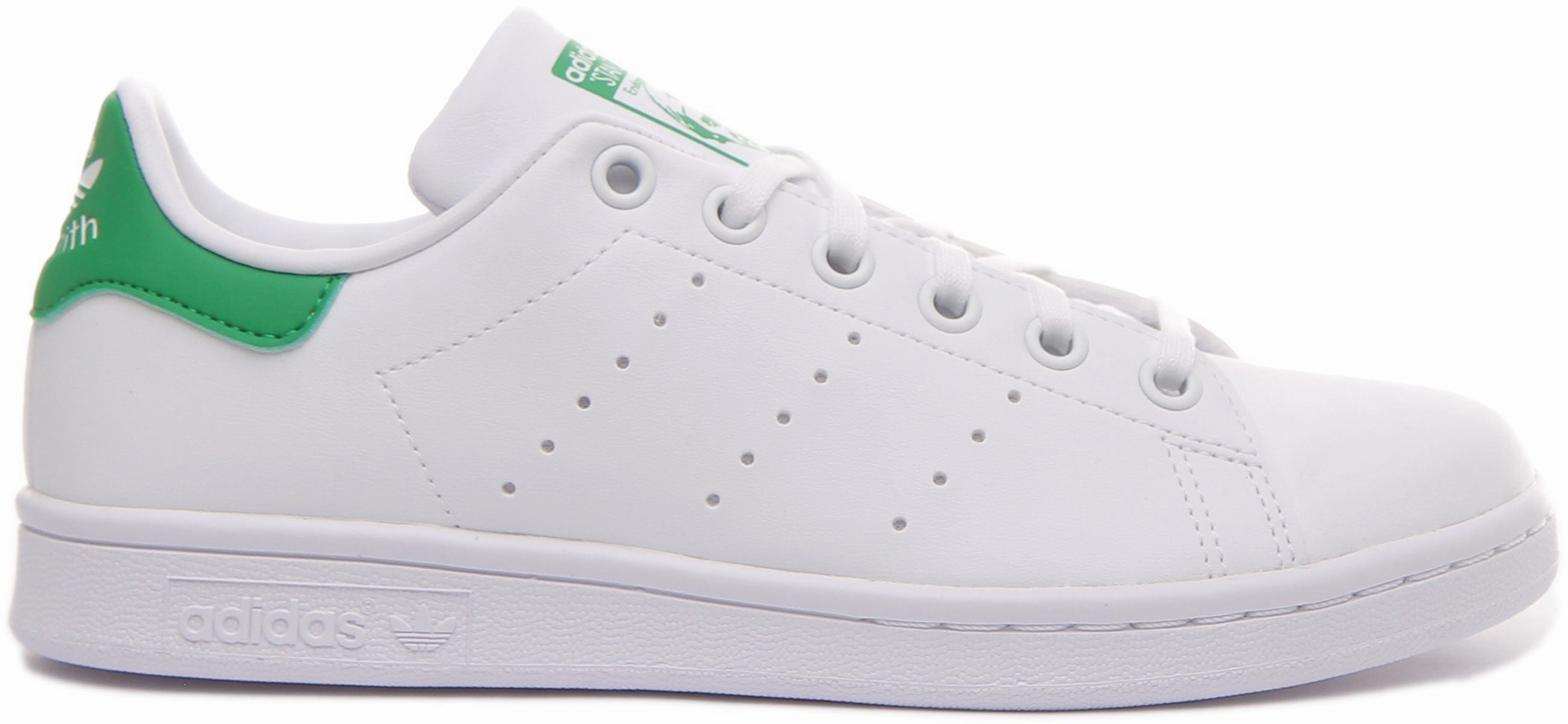 Adidas Stan Smith J In White Green For Junior Shoes Adidas