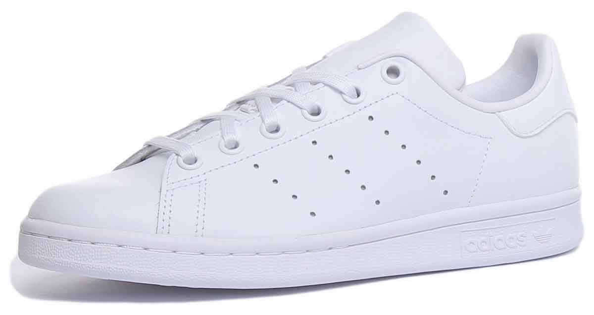 Adidas Stan Smith J Lace Up Leather Trainers In White For Youth Shoes Adidas