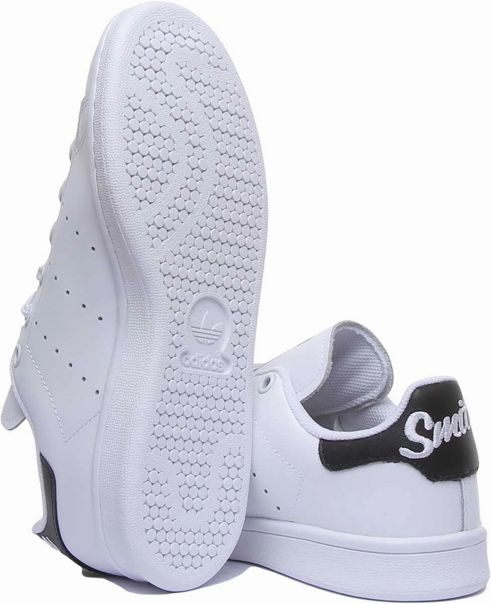 Adidas Stan Smith Leather Trainers In White Black For Youth Shoes Adidas