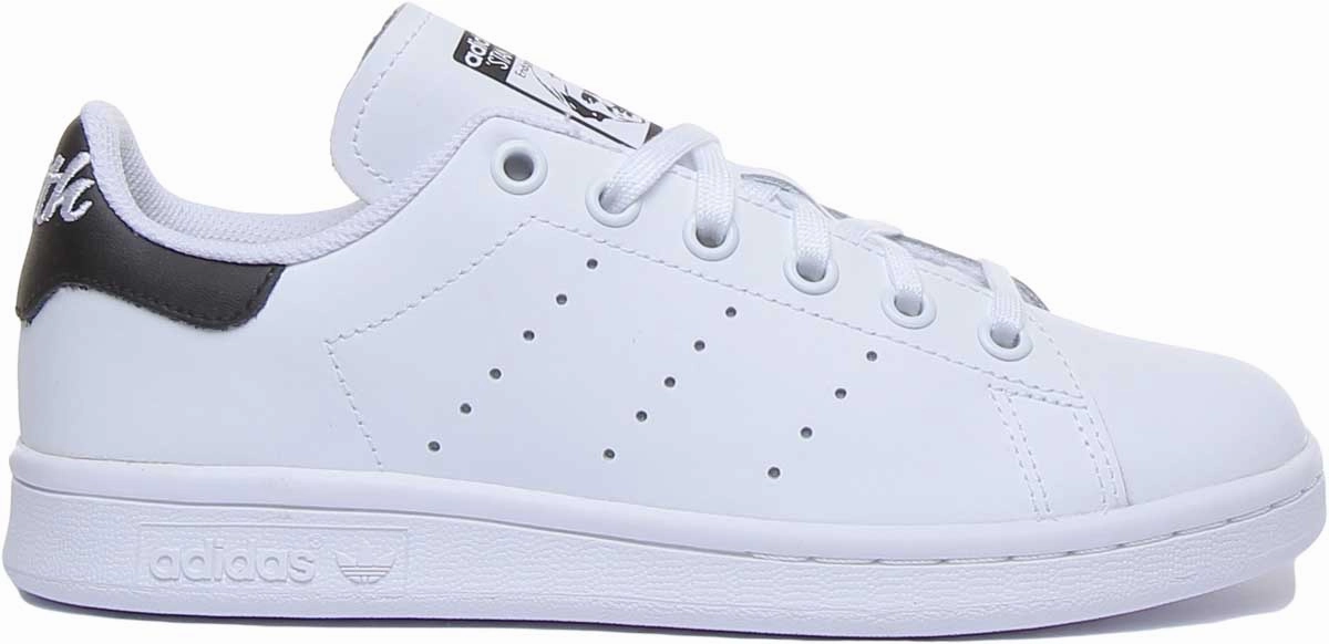 Adidas Stan Smith Leather Trainers In White Black For Youth Shoes Adidas