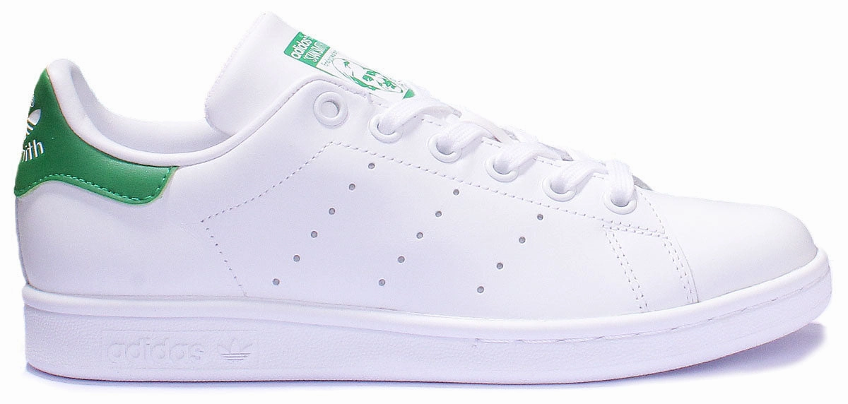 Adidas Stan Smith Leather Trainers In White Green For Women Shoes Adidas