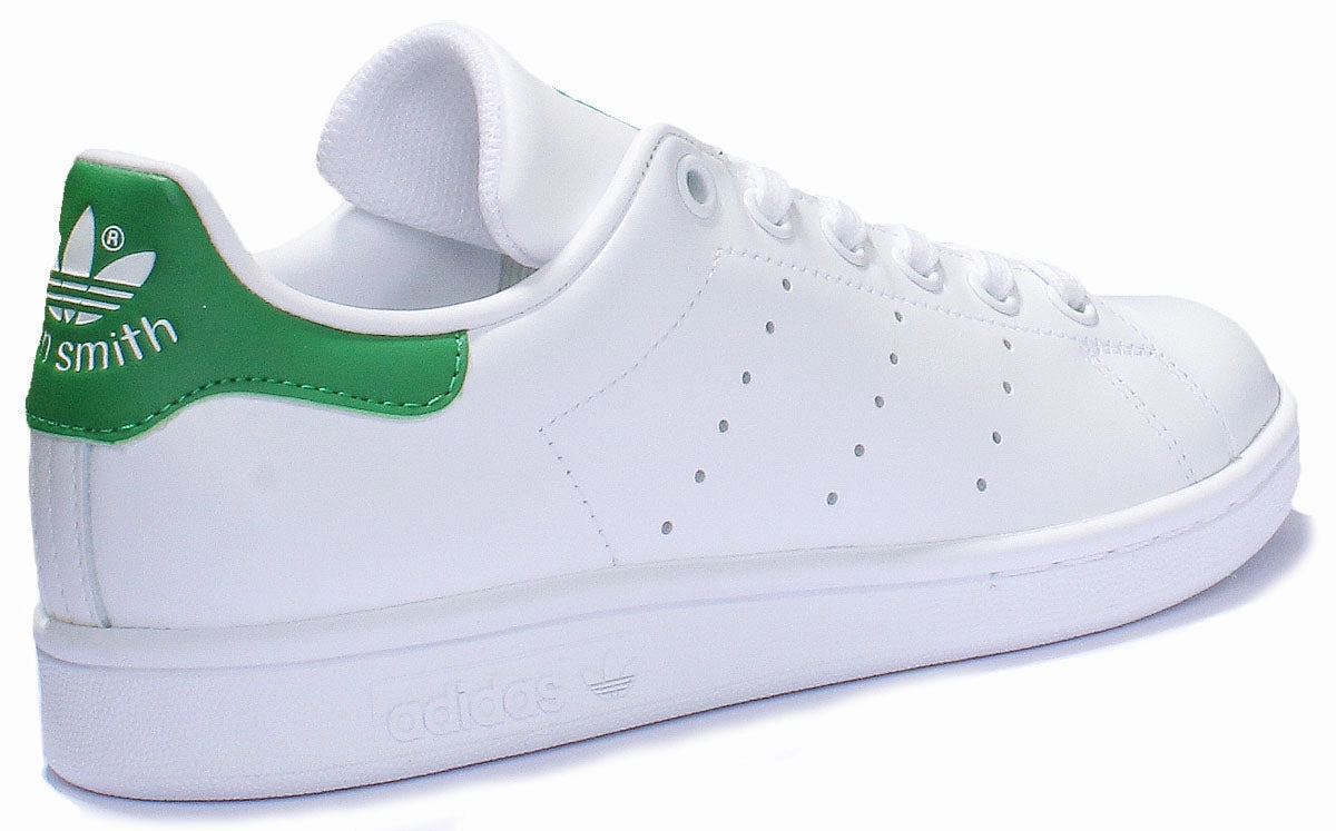 Adidas Stan Smith Leather Trainers In White Green For Women Shoes Adidas