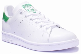 Adidas Stan Smith Leather Trainers In White Green For Women Shoes Adidas