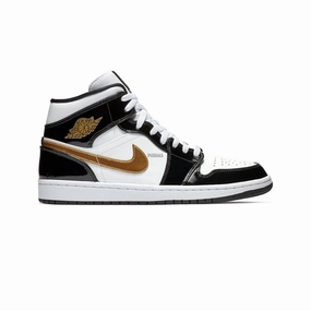 Air Jordan 1 Mid 'Patent Black White Gold' (2019)