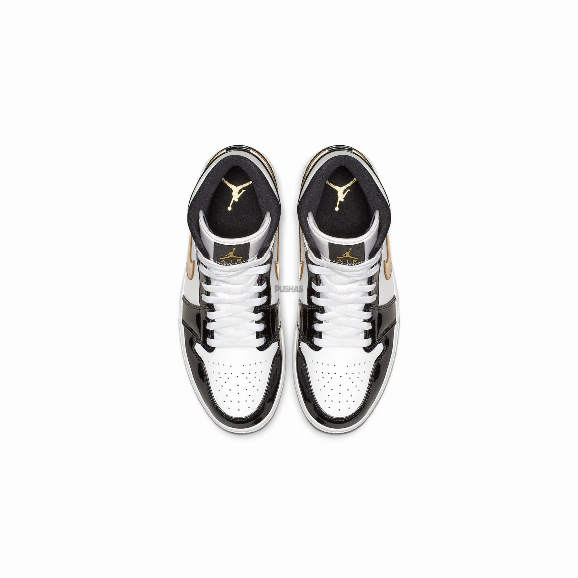 Air Jordan 1 Mid 'Patent Black White Gold' (2019)