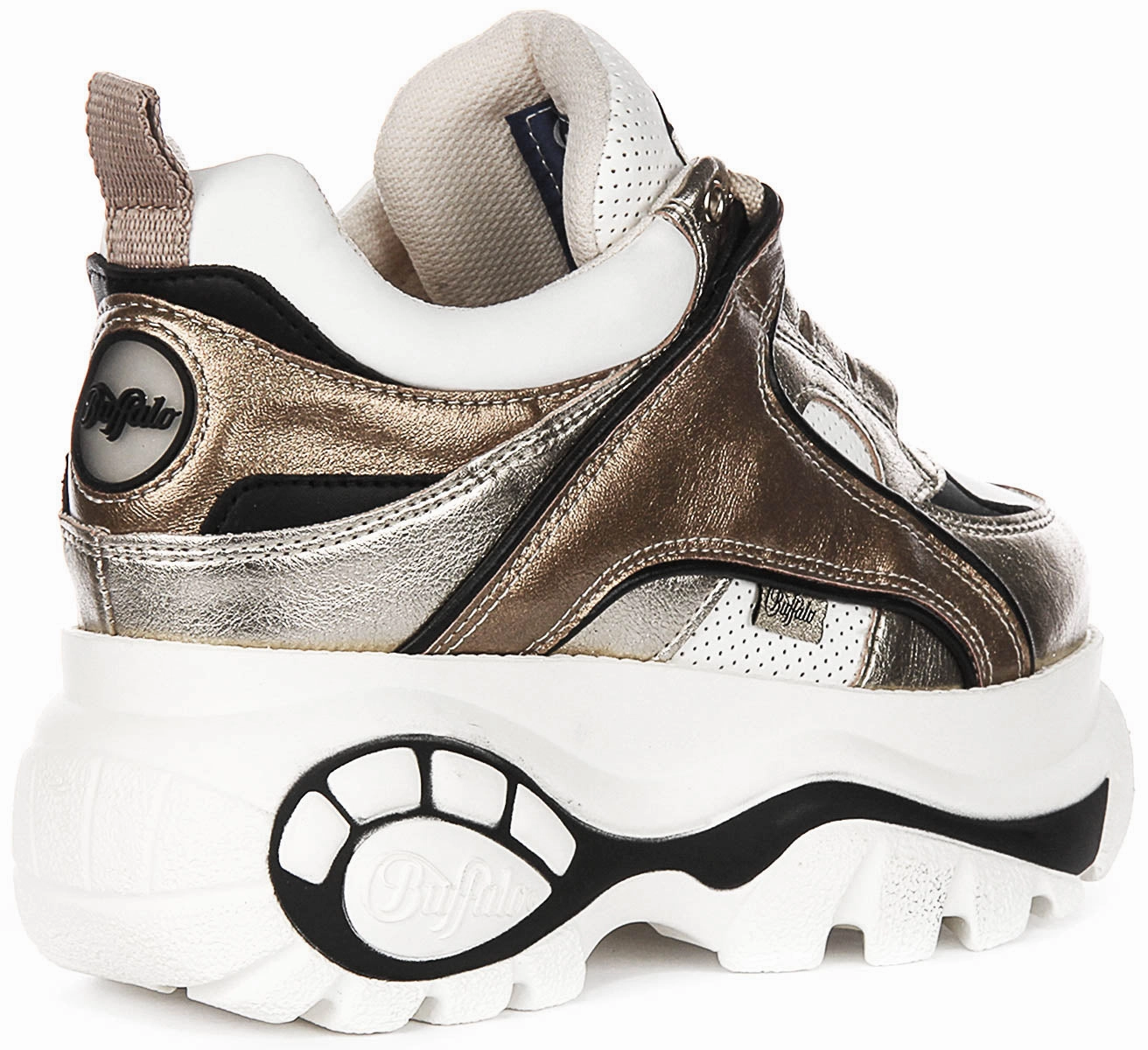 Buffalo 1339-14 Platform Trainers Silver Gold For Women Shoes Buffalo