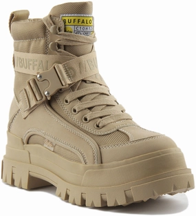 Buffalo Aspha Com1 Boots In Beige Shoes Buffalo