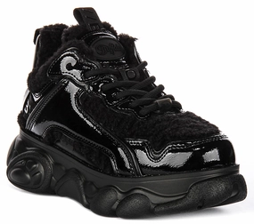 Buffalo Cld Chai Warm In Black Patent For Women Shoes Buffalo