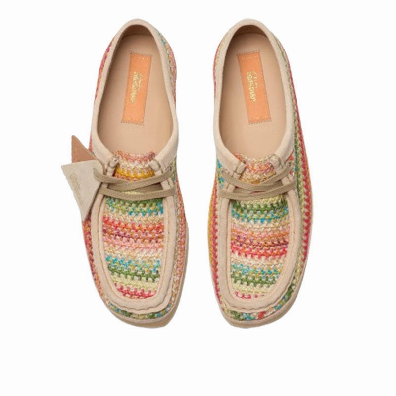 Clarks Women Wallabee Multicolour Raffia 2618170