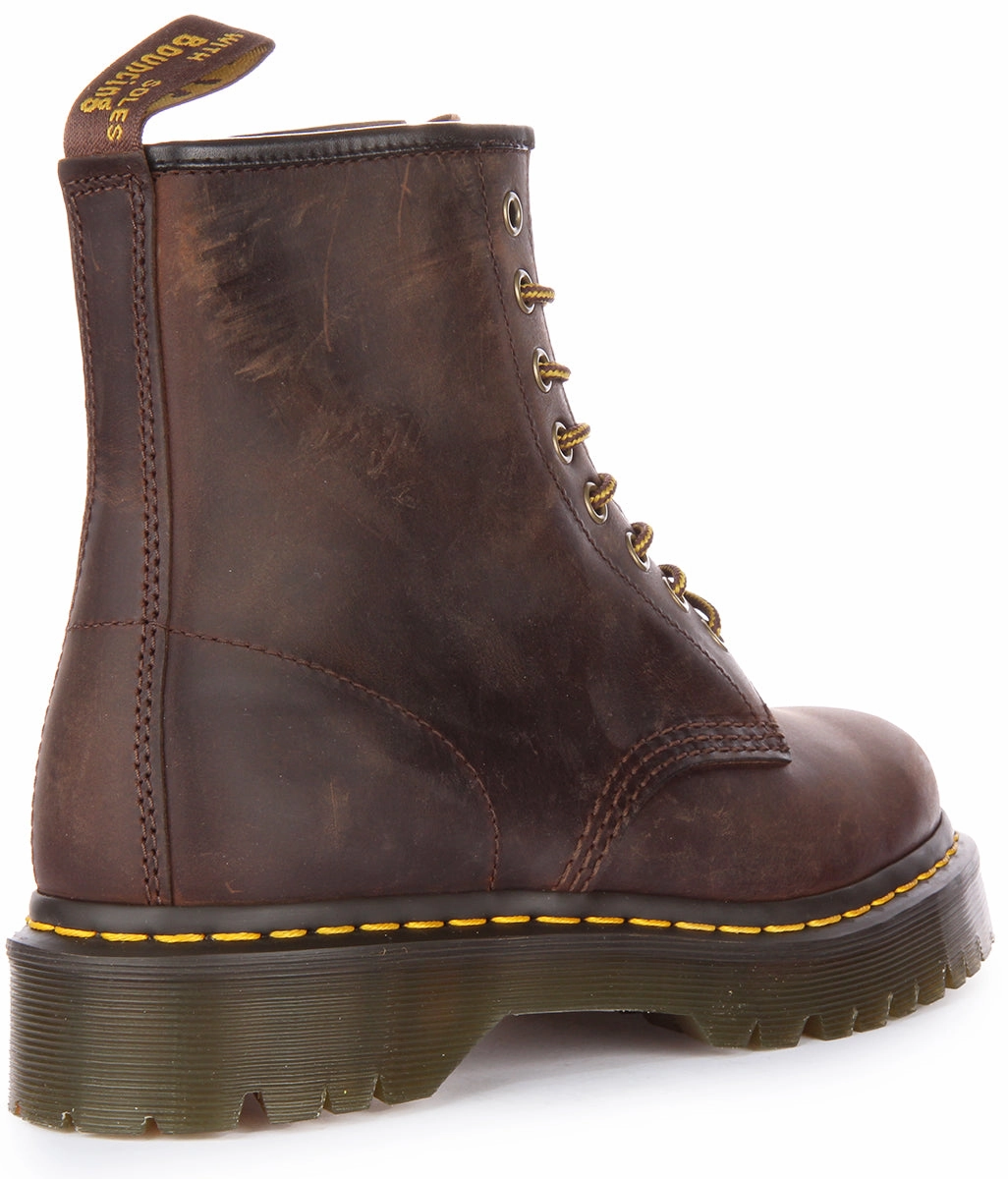 Dr Martens 1460 Bex In Dark Brown Greasy Leather Shoes Dr Martens