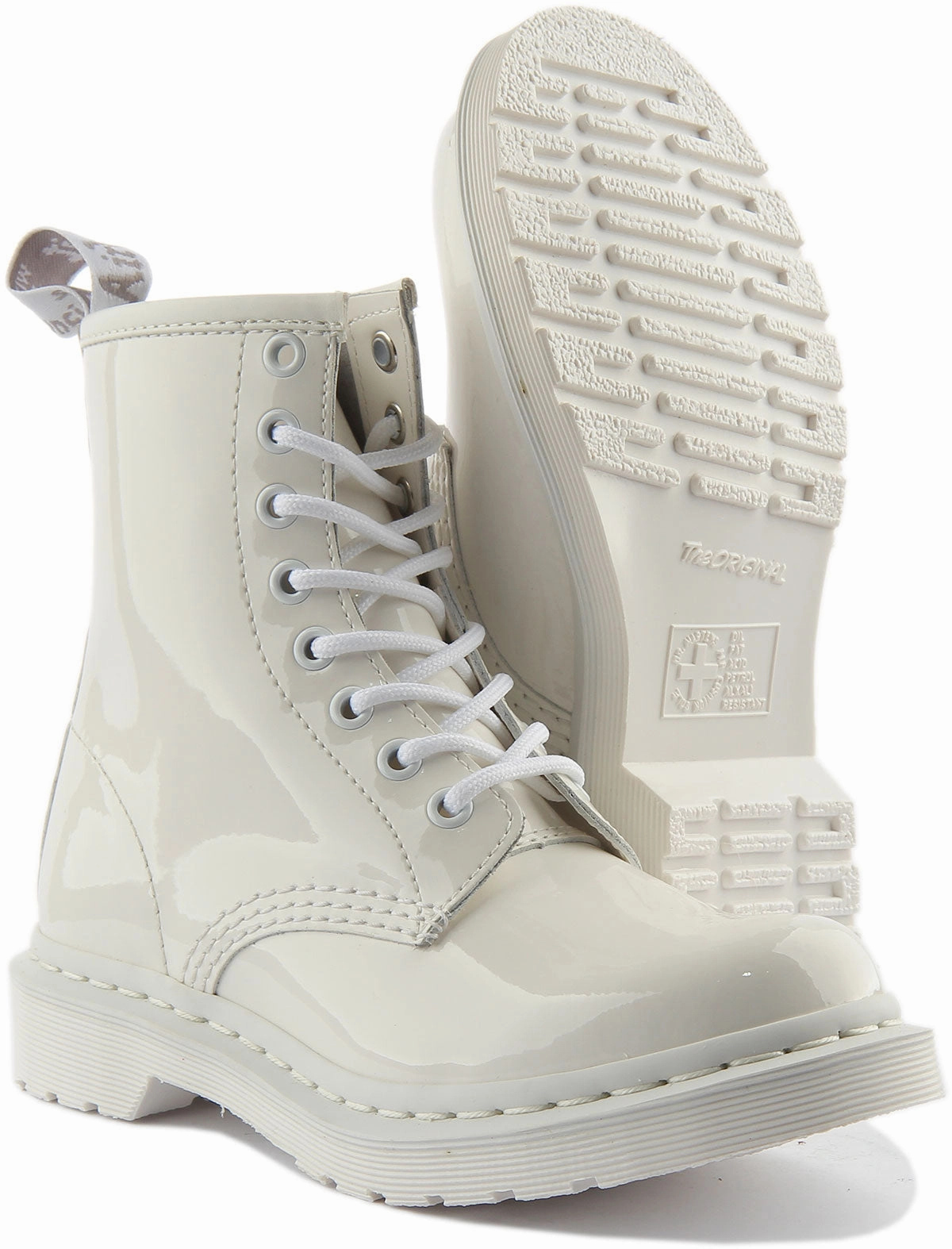 Dr Martens 1460 Mono In White Patent For Women Shoes Dr Martens